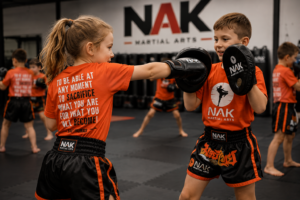 Kids training in Muay Thai together