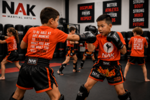 Kids doing controlled partner drills.